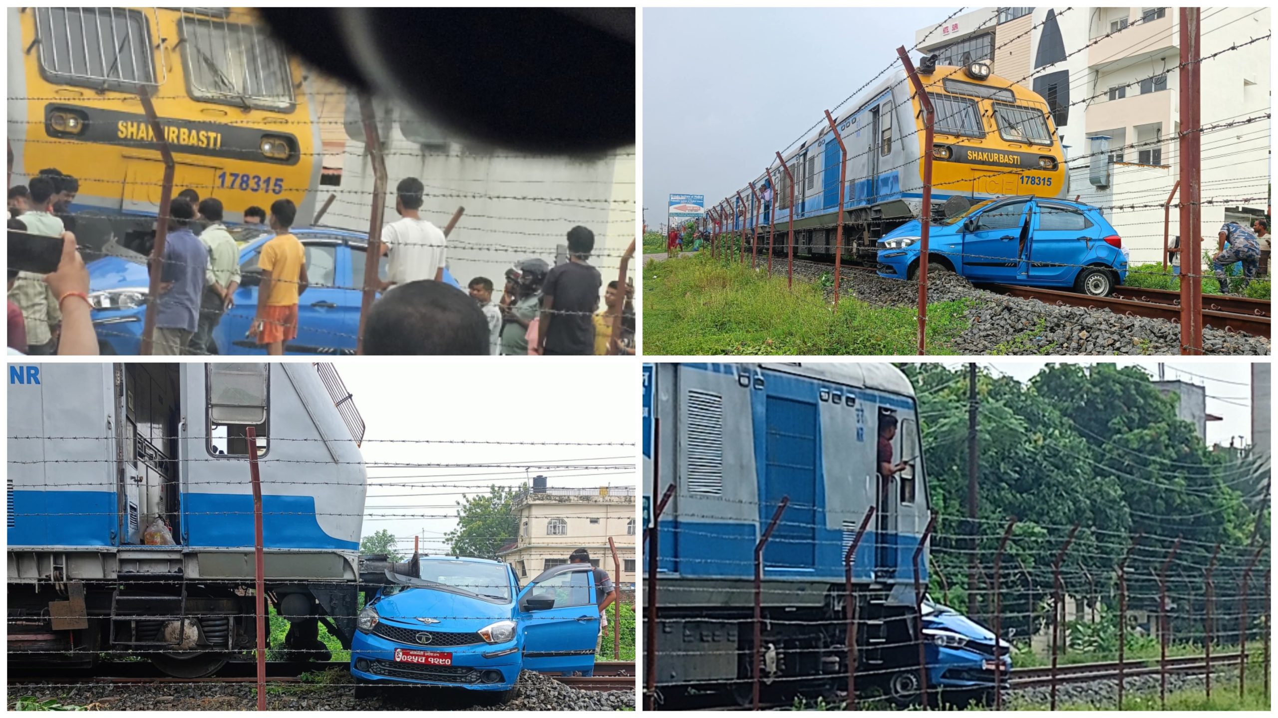 जनकपुरधाममा रेलले एक कारलाई किचेपछी…..