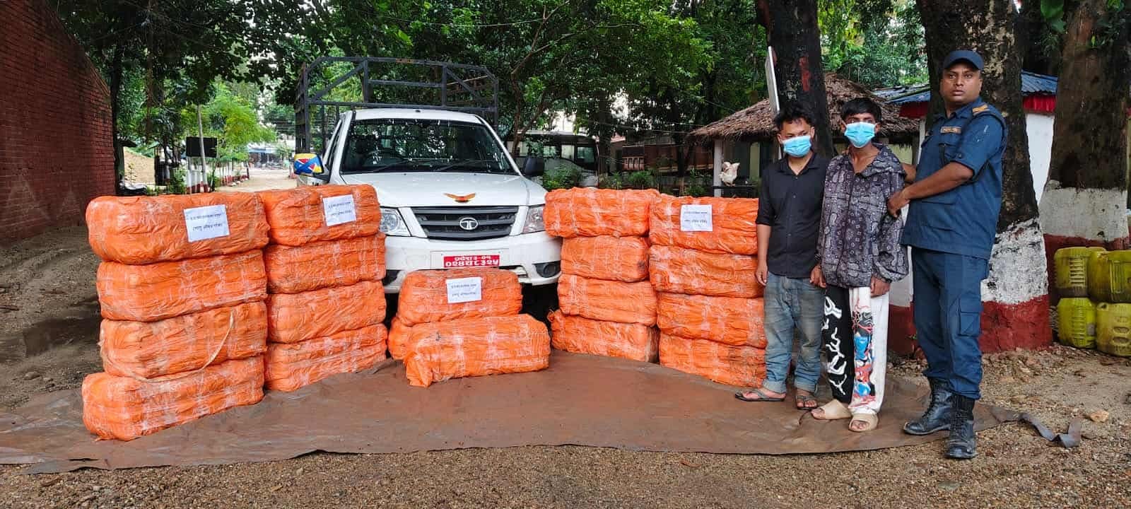 धनुषामा ४ सय ७५ किलो गाँजासहित दुई जना पक्राउ