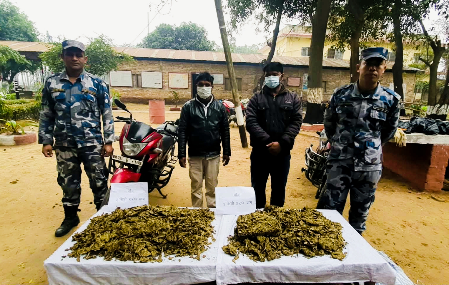 सशस्त्र प्रहरीका डिएसपी कटुवालको कमान्डमा गाँजासहित २ जना पक्राउ 